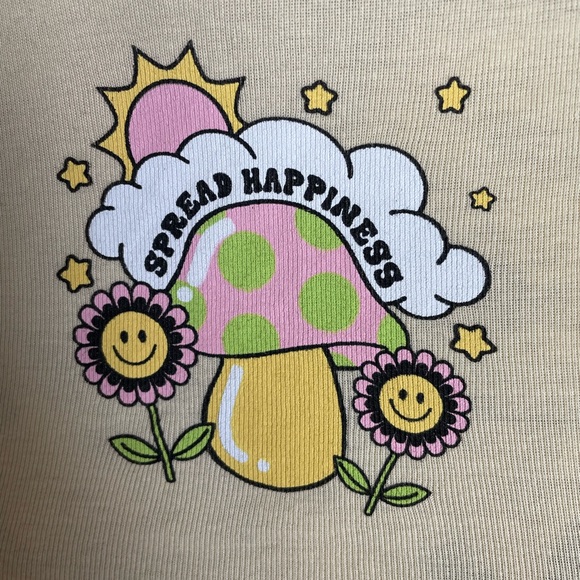 NWOT- OG Babe “Spread Happiness” crop top size small - Picture 2 of 4